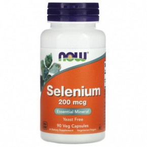 NOW Foods Selenium 200mcg Selēna 90 kapsulas